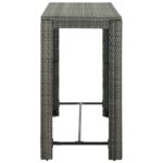 Table de bar de jardin Gris 140,5x60,5x110,5 cm Résine tressée – Image 2