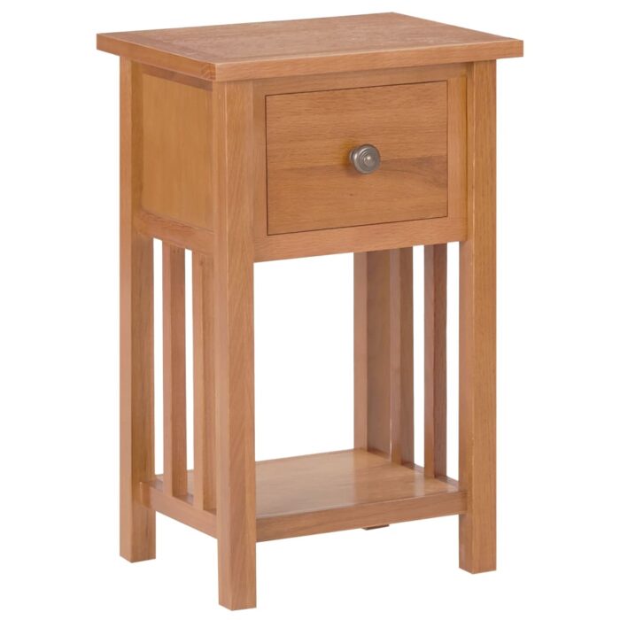 Table à revues avec tiroir 35x27x55 cm Bois de chêne solide – Image 1