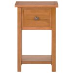 Table à revues avec tiroir 35x27x55 cm Bois de chêne solide – Image 2