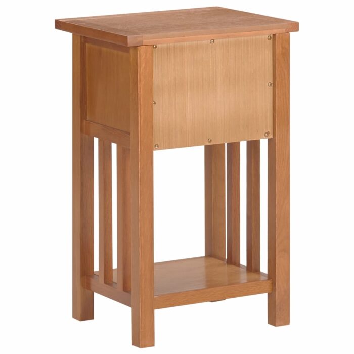 Table à revues avec tiroir 35x27x55 cm Bois de chêne solide – Image 4