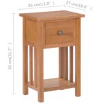 Table à revues avec tiroir 35x27x55 cm Bois de chêne solide – Image 8