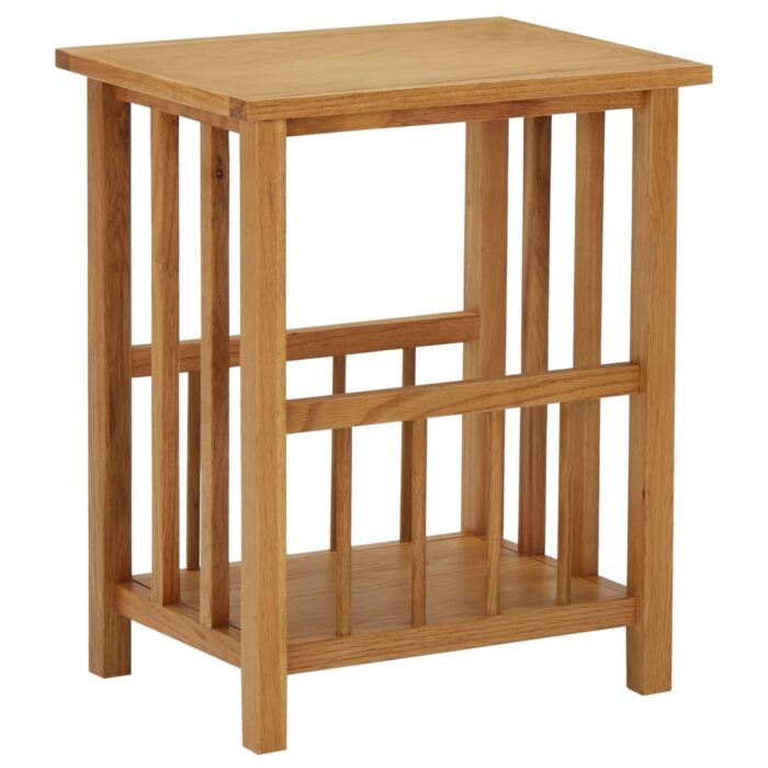 Table à revues 45x35x55 cm Bois de chêne solide – Image 1
