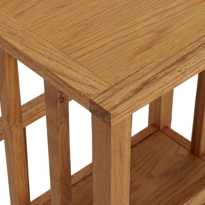 Table à revues 45x35x55 cm Bois de chêne solide – Image 4