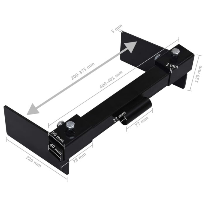 Adaptateur de chasse-neige pour tondeuse à gazon Noir – Image 6