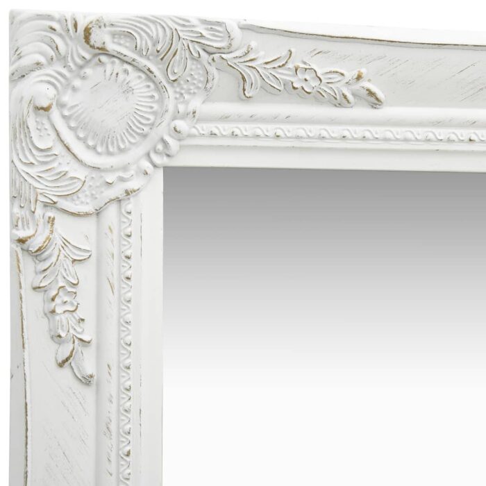 Miroir mural style baroque 40x40 cm Blanc – Image 2
