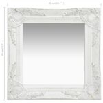 Miroir mural style baroque 40x40 cm Blanc – Image 4