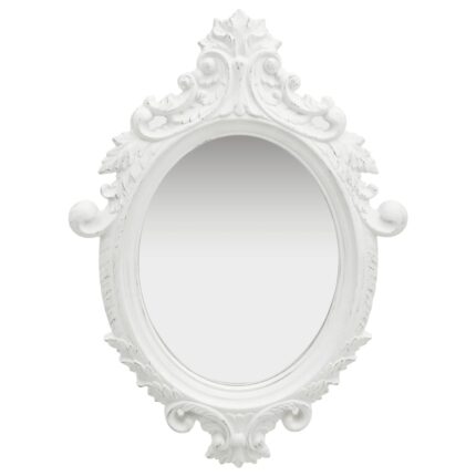Miroir mural style château 56x76 cm Blanc