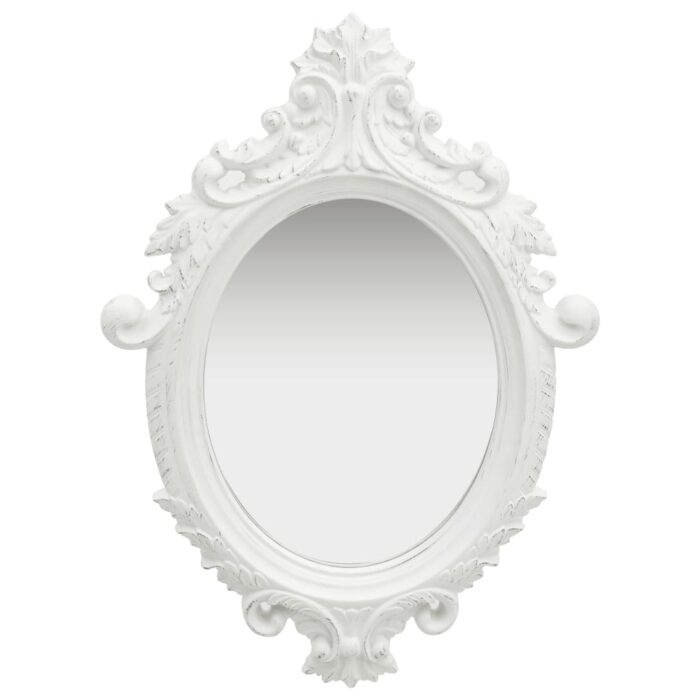 Miroir mural style château 56x76 cm Blanc – Image 1