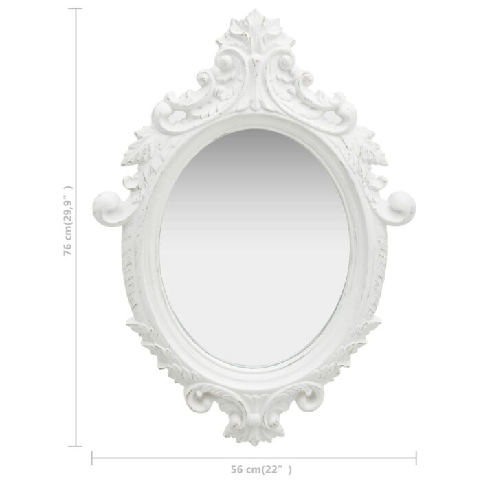 Miroir mural style château 56x76 cm Blanc – Image 4