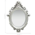 Miroir mural style château 56x76 cm Argenté – Image 4