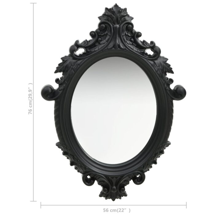 Miroir mural style château 56x76 cm Noir – Image 4