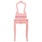 Ensemble de coiffeuse avec tabouret Rose 50x59x136 cm Paulownia – Image 3
