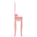 Ensemble de coiffeuse avec tabouret Rose 50x59x136 cm Paulownia – Image 4
