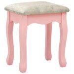 Ensemble de coiffeuse avec tabouret Rose 50x59x136 cm Paulownia – Image 8
