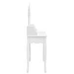Ensemble de coiffeuse avec tabouret Blanc 75x69x140cm Paulownia – Image 4