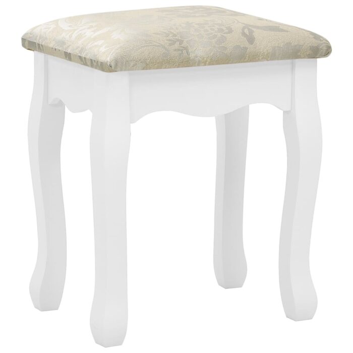 Ensemble de coiffeuse avec tabouret Blanc 75x69x140cm Paulownia – Image 8