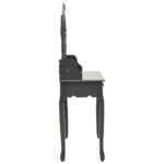 Ensemble de coiffeuse avec tabouret Gris 75x69x140 cm Paulownia – Image 4