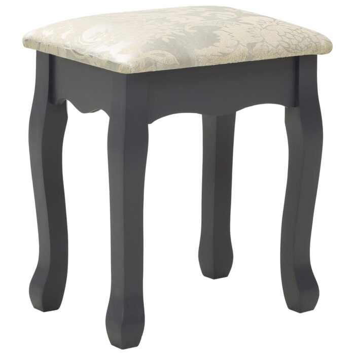 Ensemble de coiffeuse avec tabouret Gris 75x69x140 cm Paulownia – Image 8