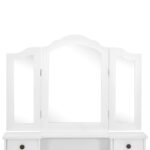 Ensemble de coiffeuse avec tabouret Blanc 80x69x141cm Paulownia – Image 7