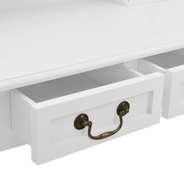 Ensemble de coiffeuse avec tabouret Blanc 80x69x141cm Paulownia – Image 8