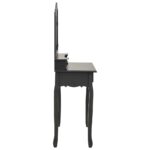 Ensemble de coiffeuse avec tabouret Gris 80x69x141 cm Paulownia – Image 5