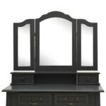 Ensemble de coiffeuse avec tabouret Gris 80x69x141 cm Paulownia – Image 7