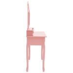 Ensemble de coiffeuse et tabouret Rose 100x40x146 cm Paulownia – Image 5