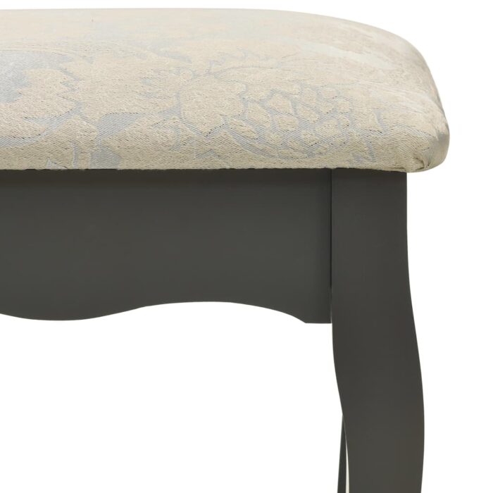 Ensemble de coiffeuse avec tabouret Gris 100x40x146cm Paulownia – Image 10