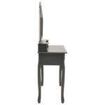 Ensemble de coiffeuse avec tabouret Gris 100x40x146cm Paulownia – Image 4