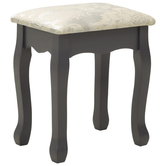 Ensemble de coiffeuse avec tabouret Gris 100x40x146cm Paulownia – Image 9