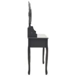 Coiffeuse avec tabouret et miroir pliable en 3 Gris – Image 5