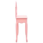 Coiffeuse et tabouret Rose 65x36x128 cm Bois de paulownia MDF – Image 4