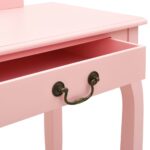 Coiffeuse et tabouret Rose 65x36x128 cm Bois de paulownia MDF – Image 6