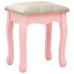 Coiffeuse et tabouret Rose 65x36x128 cm Bois de paulownia MDF – Image 7