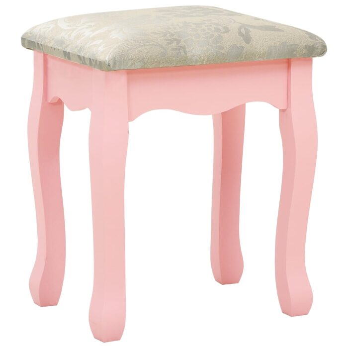 Coiffeuse et tabouret Rose 65x36x128 cm Bois de paulownia MDF – Image 7