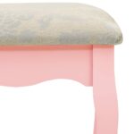 Coiffeuse et tabouret Rose 65x36x128 cm Bois de paulownia MDF – Image 8