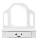 Coiffeuse et tabouret Blanc 65x36x128 cm Bois de paulownia MDF – Image 6