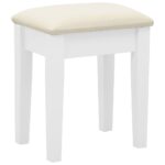 Coiffeuse et tabouret Blanc 65x36x128 cm Bois de paulownia MDF – Image 8