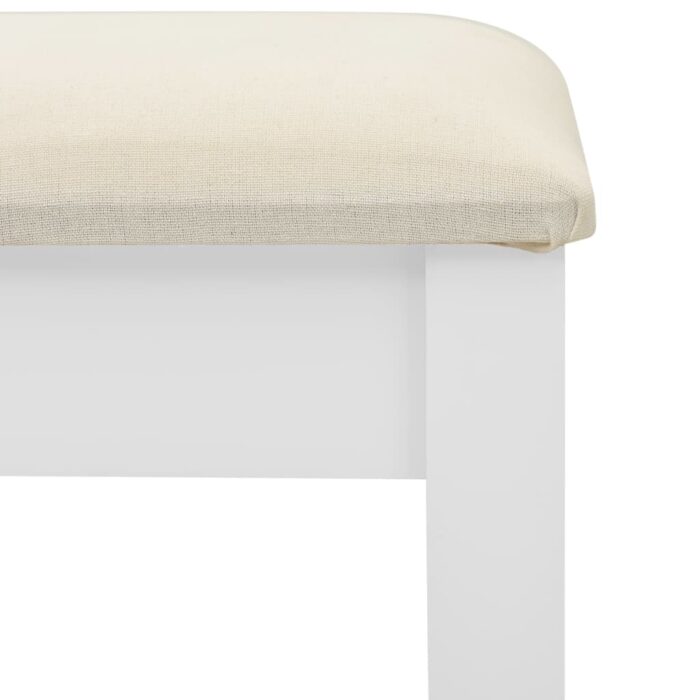 Coiffeuse et tabouret Blanc 65x36x128 cm Bois de paulownia MDF – Image 9