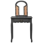 Coiffeuse et tabouret Gris 65x36x128 cm Bois de paulownia MDF – Image 3