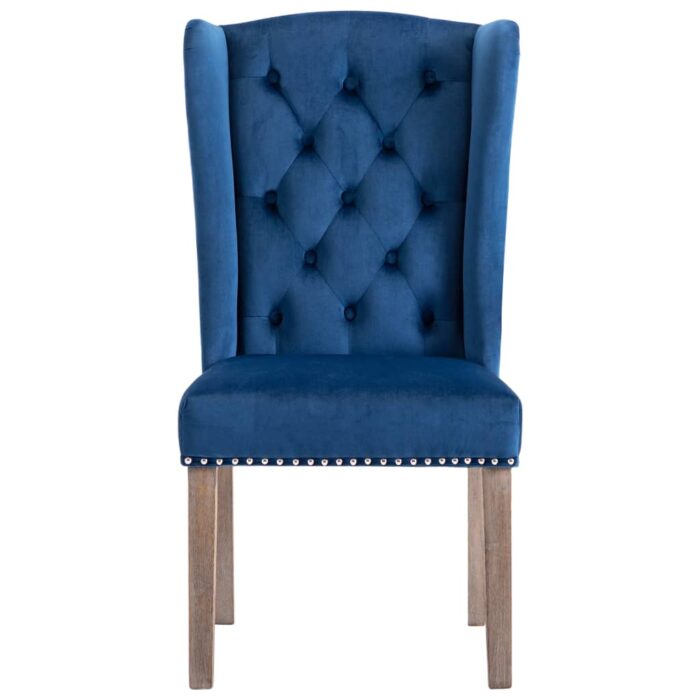 Chaise de salle à manger Bleu Velours – Image 2