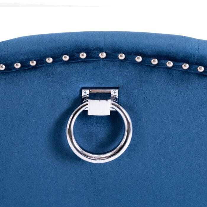 Chaise de salle à manger Bleu Velours – Image 5