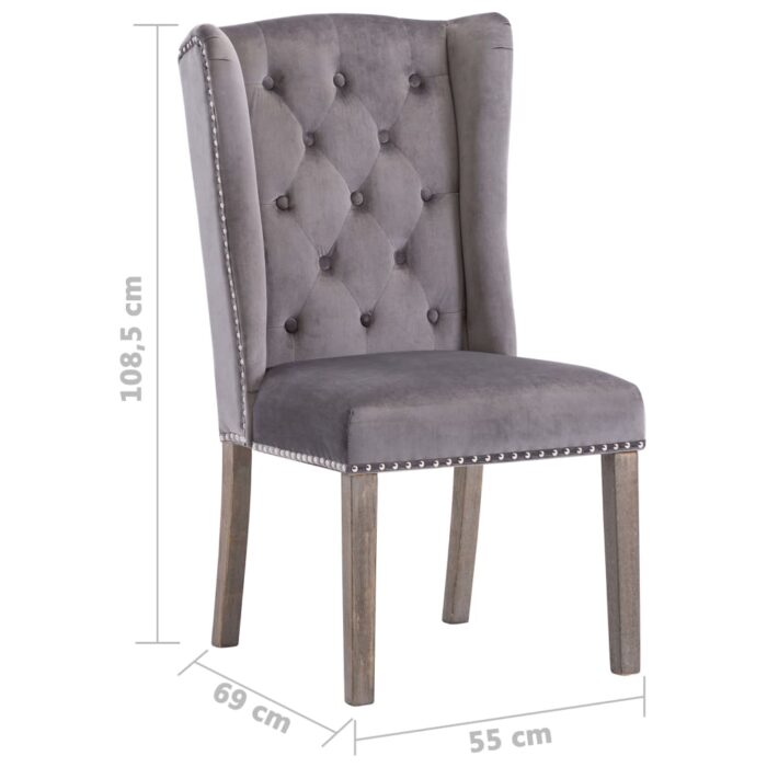 Chaise à manger Gris Velours – Image 7