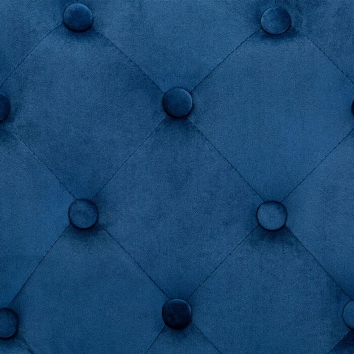 Chaises à manger lot de 2 bleu velours – Image 2