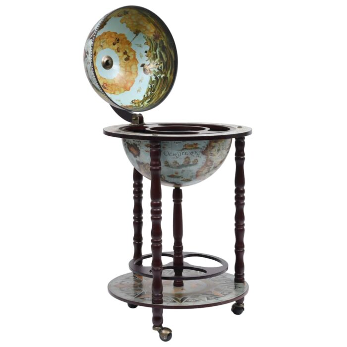 Bar sous forme de globe Bois d'eucalyptus Bleu – Image 2