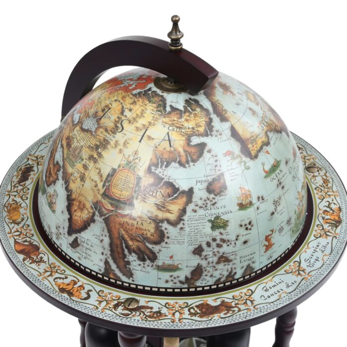 Bar sous forme de globe Bois d'eucalyptus Bleu – Image 4
