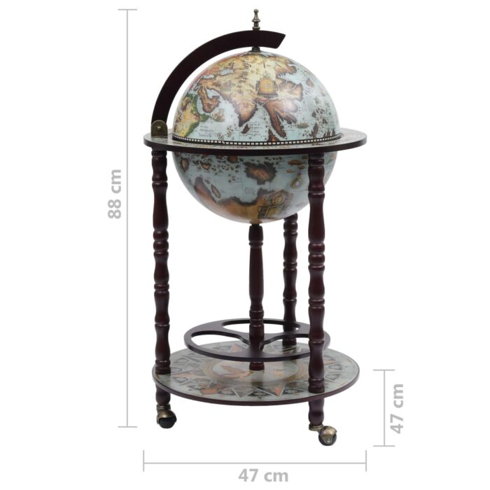 Bar sous forme de globe Bois d'eucalyptus Bleu – Image 7