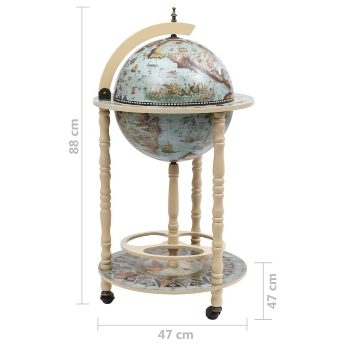 Bar sous forme de globe Bois d'eucalyptus Bleu – Image 7