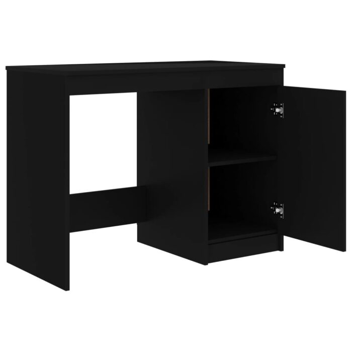 Bureau Noir 140x50x76 cm Bois d’ingénierie – Image 4