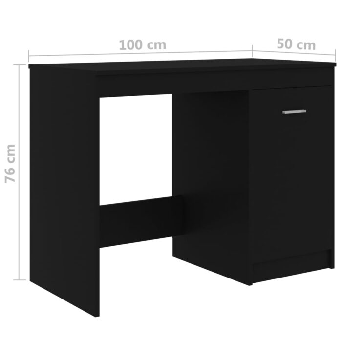 Bureau Noir 140x50x76 cm Bois d’ingénierie – Image 7